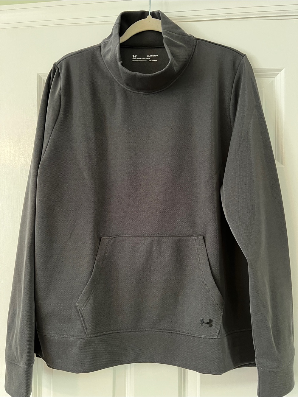 Under Armour Women’s Mock-Neck Pullover, Charcoal Grey, Size XL